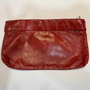 SAS Vibrant Red Leather Wristlet